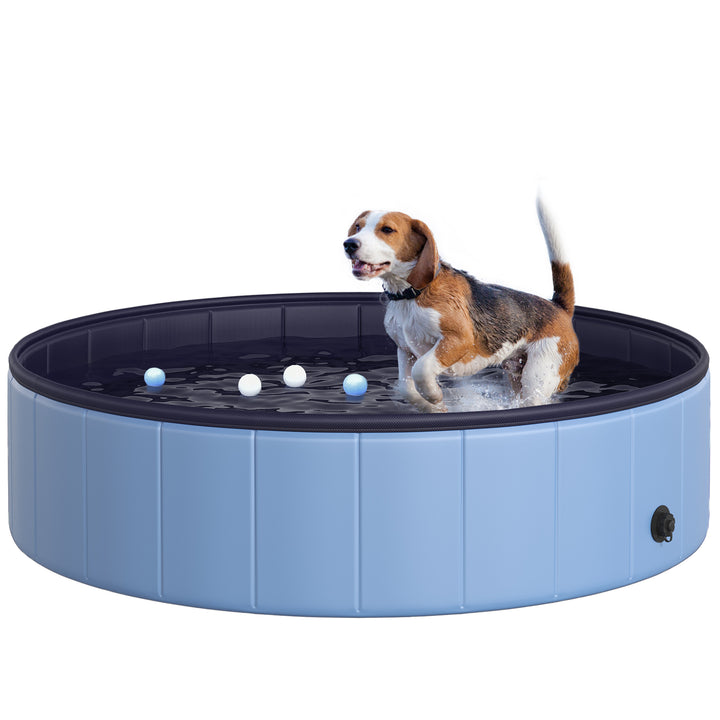 PawHut Pet Swimming Pool, Foldable, 120 cm Diameter-Blue