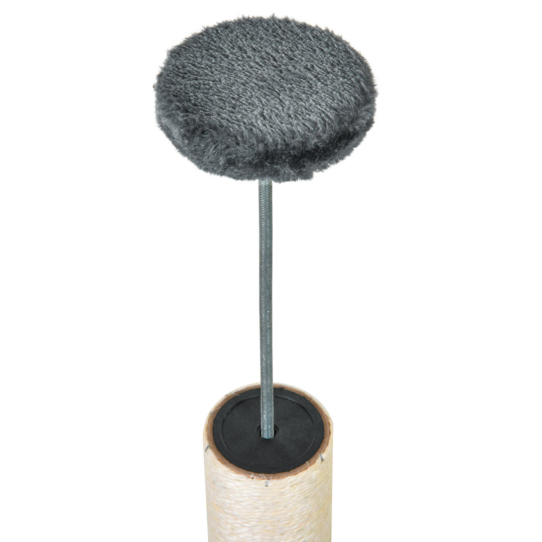 Adjustable Height Floor-To-Ceiling Vertical Cat Tree with Carpeted Platforms, Condo, Sisal Rope Scratching Areas