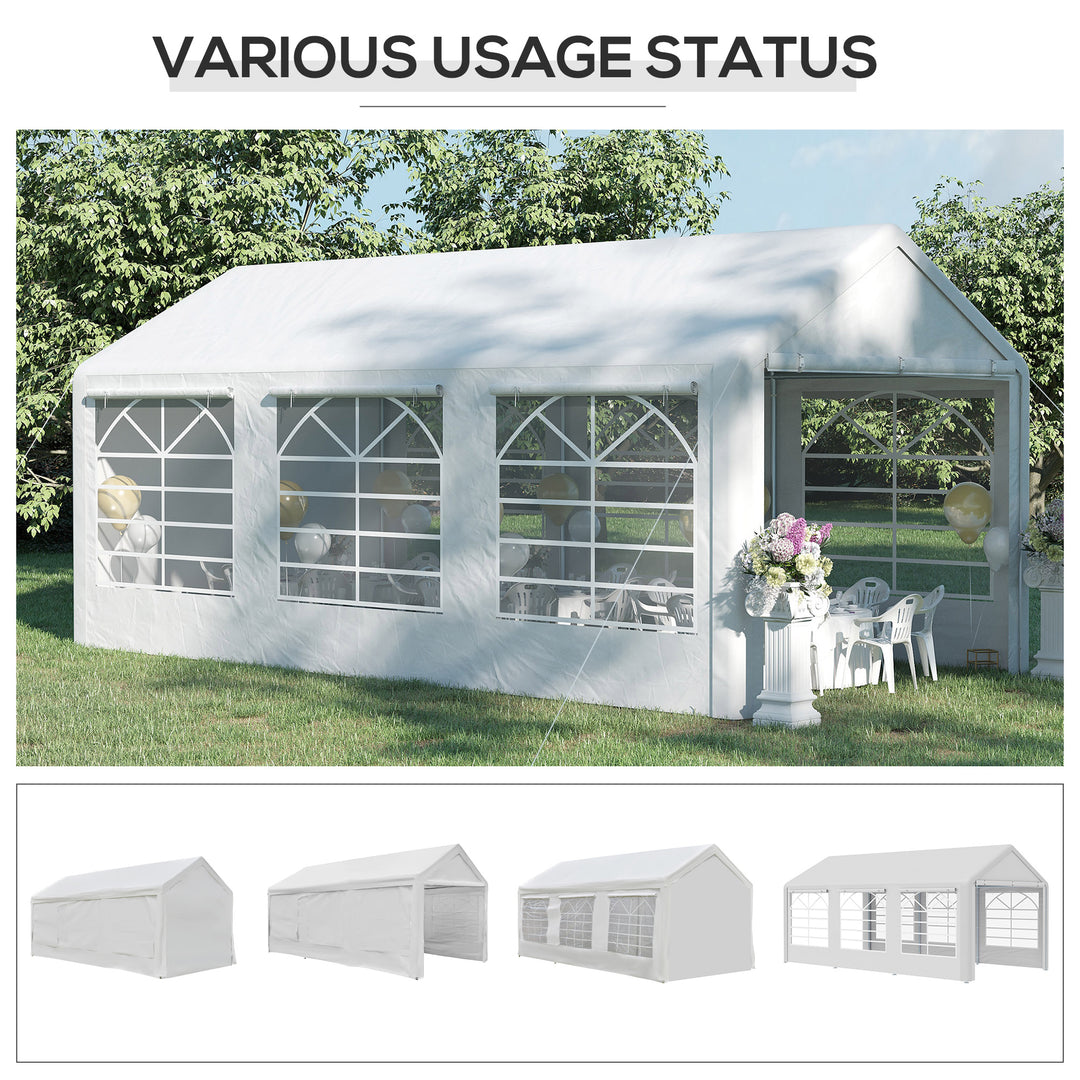 Garden Gazebo Marquee Party Tent Wedding Portable Garage Carport shelter Car Canopy Outdoor Heavy Duty Steel Frame Waterproof (6m x 3m)