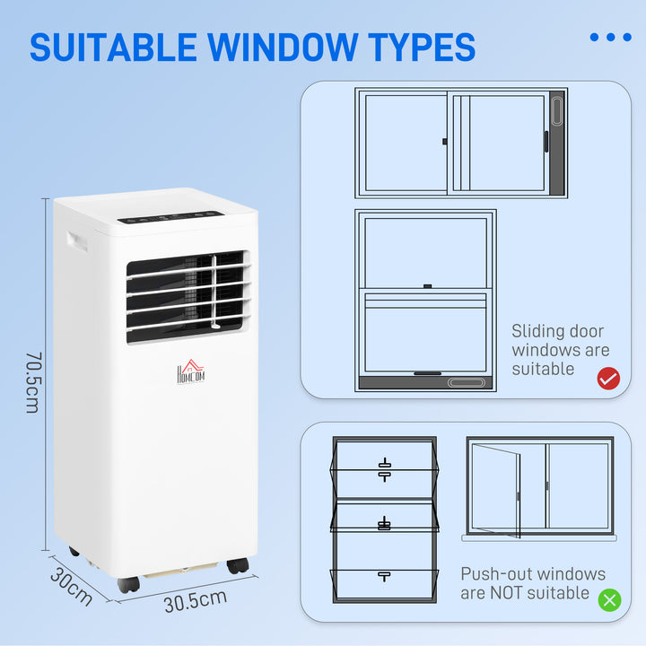 Mobile Air Conditioner White W/ Remote Control Cooling Dehumidifying Ventilating - 650W