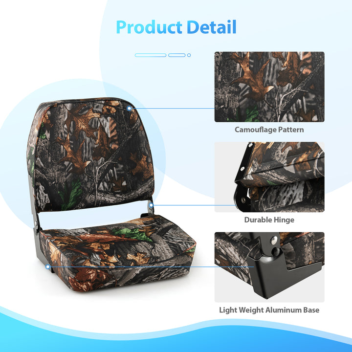 Folding Boat Seat Set with Sponge Padding-Camouflage