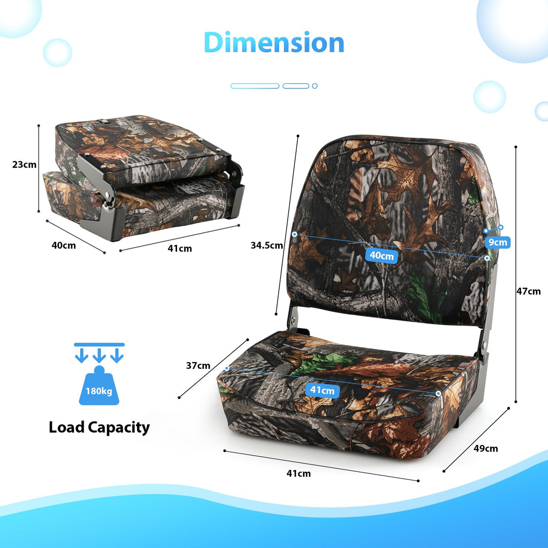 Folding Boat Seat Set with Sponge Padding-Camouflage