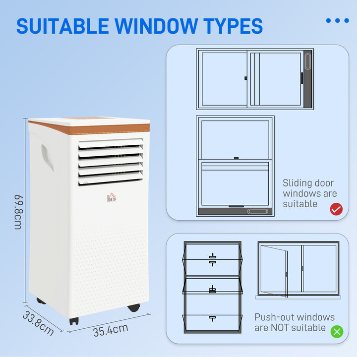 7000 BTU 4-In-1 Compact Portable Mobile Air Conditioner Unit Cooling Dehumidifying Ventilating w/ Fan Remote LED Display 24 Hr Auto Shut-Down