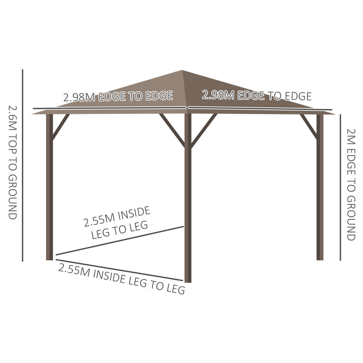 Steel Hardtop Gazebo Patio Tent Outdoor Sun Shelter Aluminum w/ Curtain