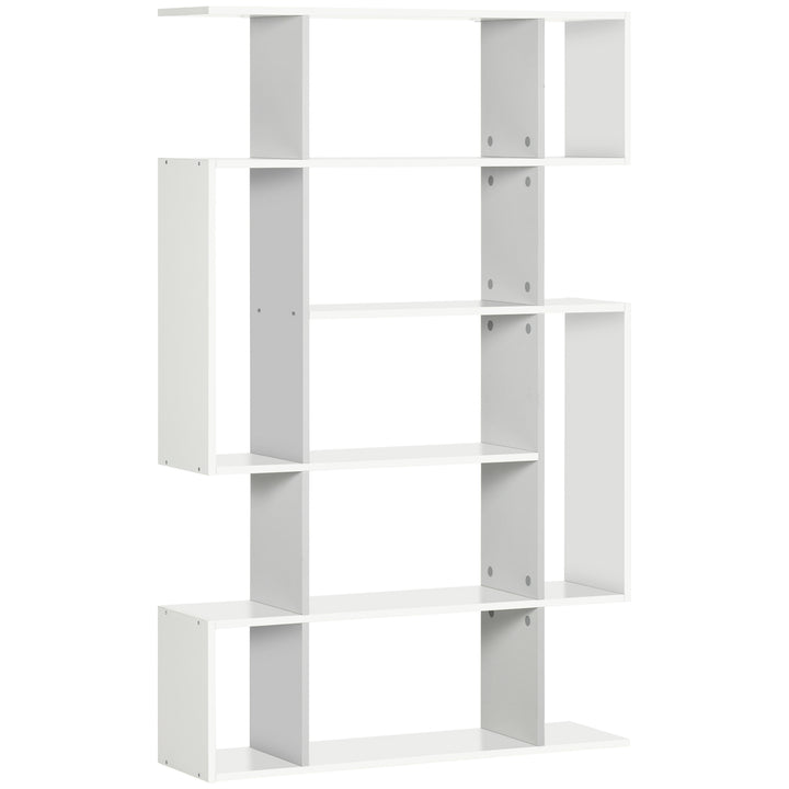 HOMCOM 5-Tier Bookshelf, Modern Bookcase with 13 Open Shelves, Freestanding Decorative Storage Shelving for Home Office and Study, White