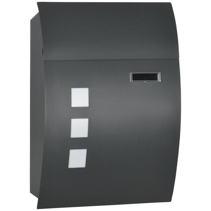 Wall Mounted Letter Box, Weatherproof Post Box, Anthracite Grey