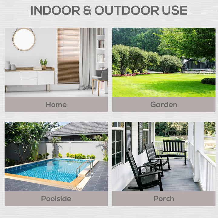 Outdoor Patio Furniture Single Rattan Sofa Chair Padded Cushion All Weather for Garden Poolside Balcony Deep Grey