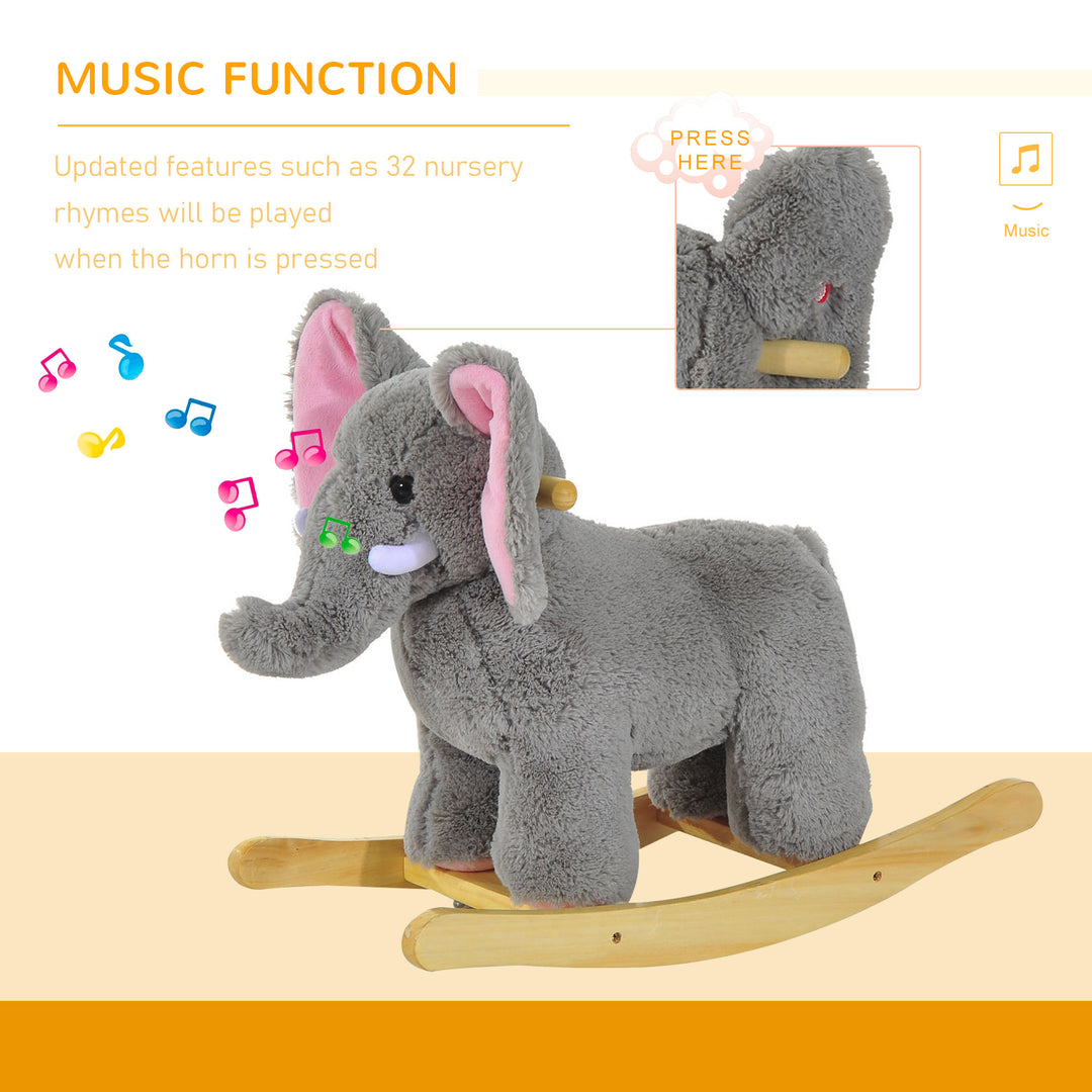 Kids Plush Ride On?Elephant-Grey