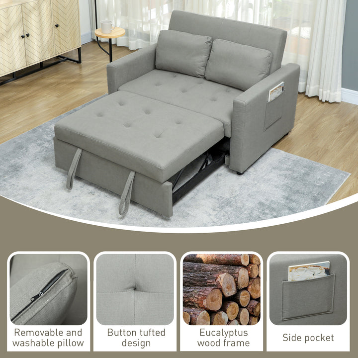 Velvet-Feel Two-Seater Sofa Bed