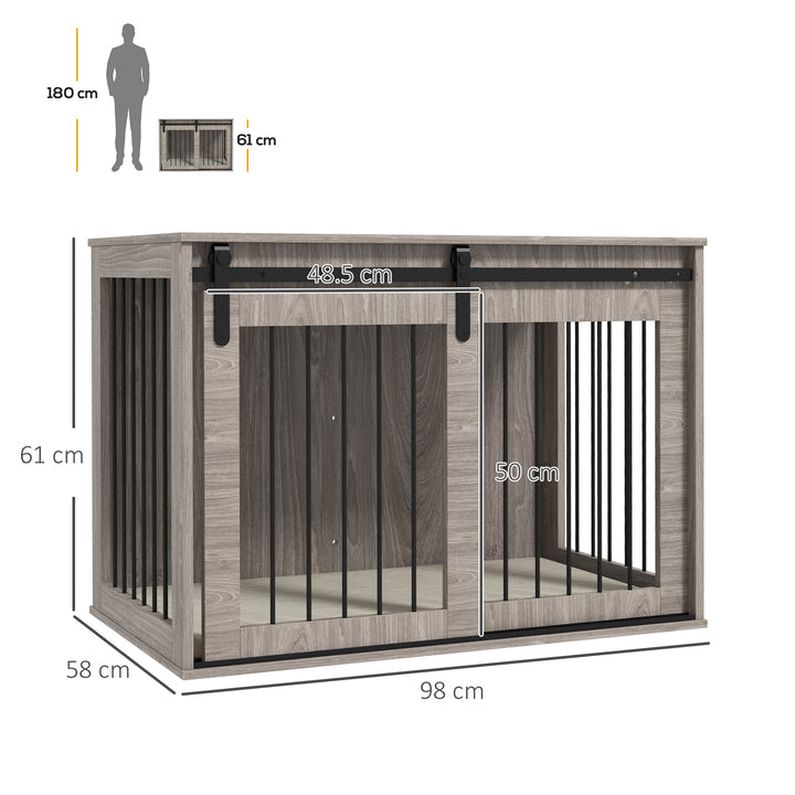 Dog Crate Furniture with Removable Cushion for Large-Sized Dogs, 100 x 60 x 63 cm, Brown