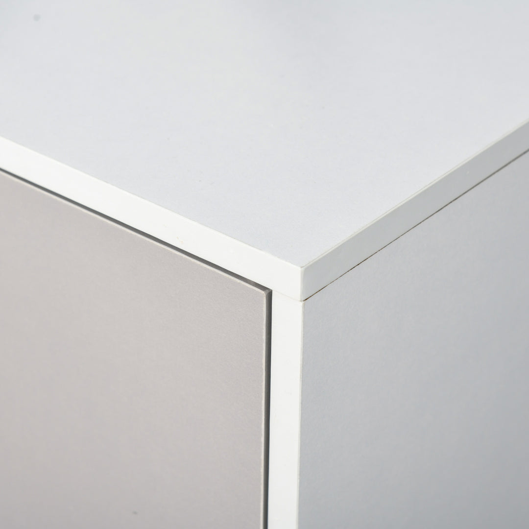 Storage Cabinet, Bookcase, Display Shelf with 6 Storage Cubes &amp; Doors for Dining Room, Living Room, Grey