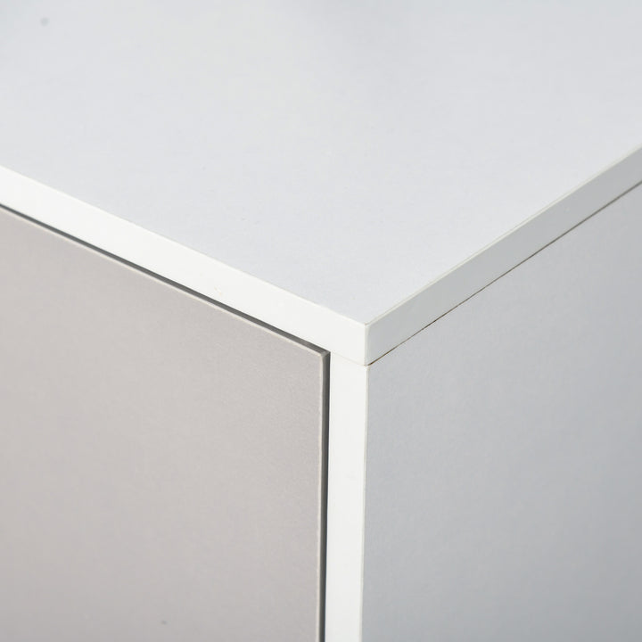 Storage Cabinet, Bookcase, Display Shelf with 6 Storage Cubes &amp; Doors for Dining Room, Living Room, Grey