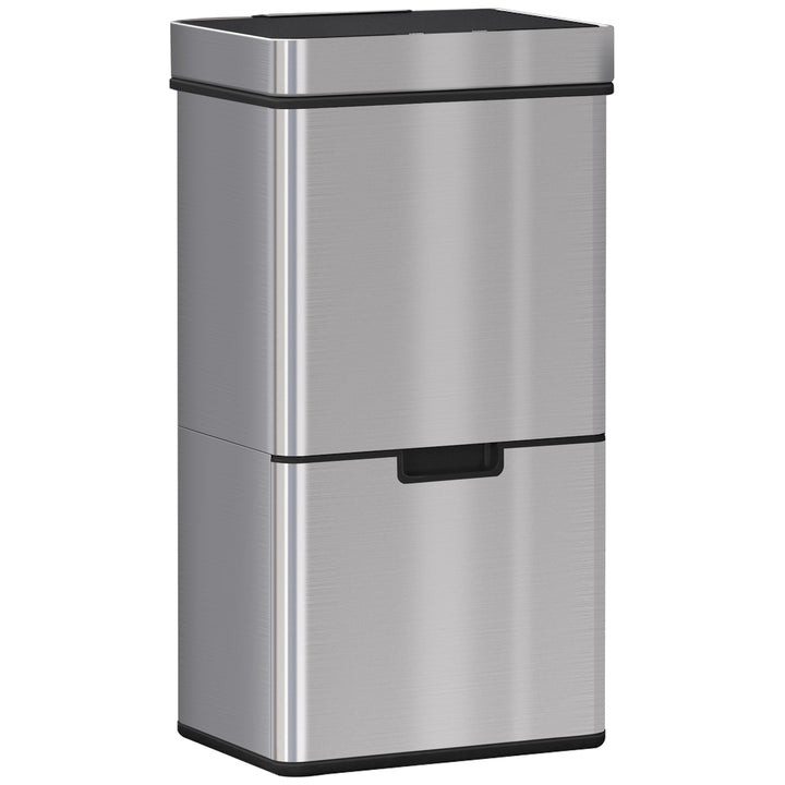 72L Recycling Sensor Bin, Stainless Steel 3 Compartments for Both Wet or Dry Waste with Removable Lid Kitchen Home