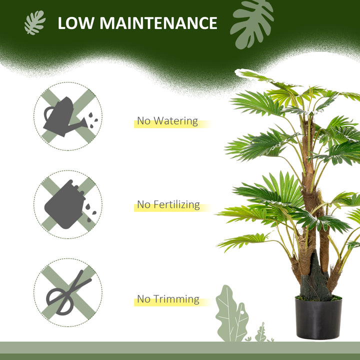 Artificial Tree, Tropical Palm Tree, Fake Decorative Plant in Nursery Pot for Indoor Outdoor Décor, 135cm
