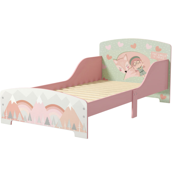 Toddler Bed Frame, Kids Bedroom Furniture for Ages 3-6 Years, Pink