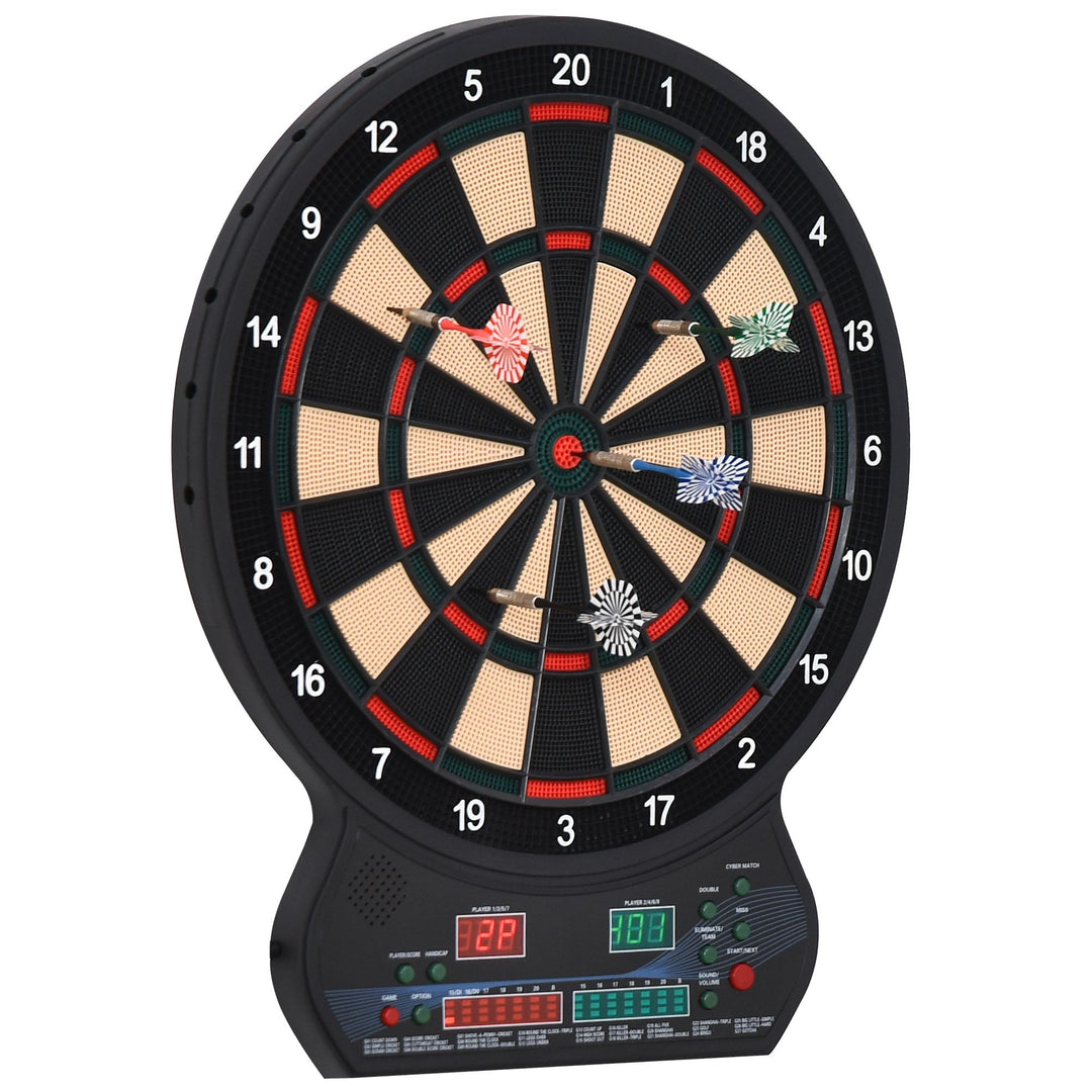 LED Dartboard Electronic Scoreboard 8 Players 27 Games Family Fun w/ 12 Darts 30 Heads Home Office Classic Game