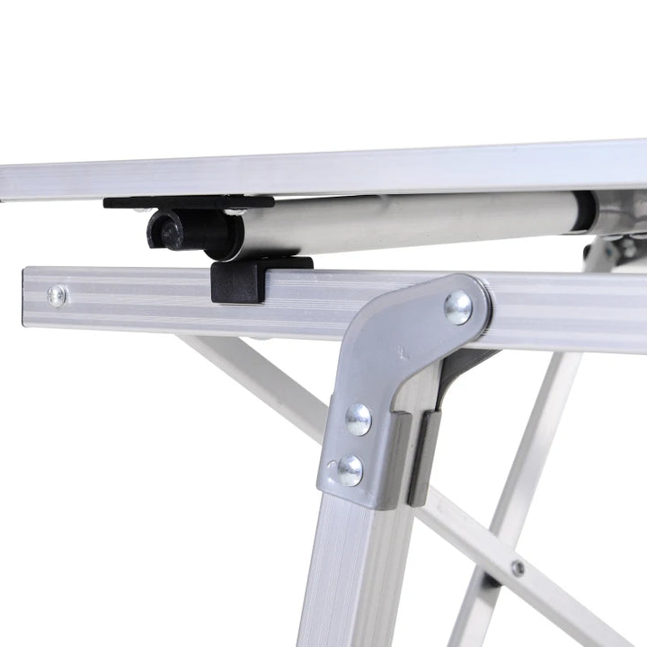 3FT Folding Aluminium Picnic Table Portable Camping BBQ Table Roll Up Top with Carrying Bag Silver