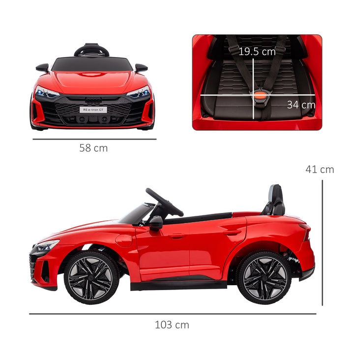 Audi Licensed 12V Kids Electric Ride-On, with Remote Control, Suspension System, Lights, Music, Motor - Red