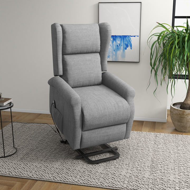 Power Lift Chair for the Elderly with Remote Control, Fabric Electric Recliner Chair for Living Room, Grey