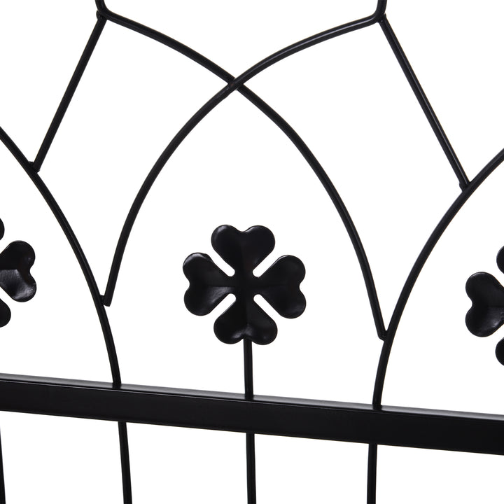 Metal Frame Outdoor Garden Entrance Arch w/ Gate Black