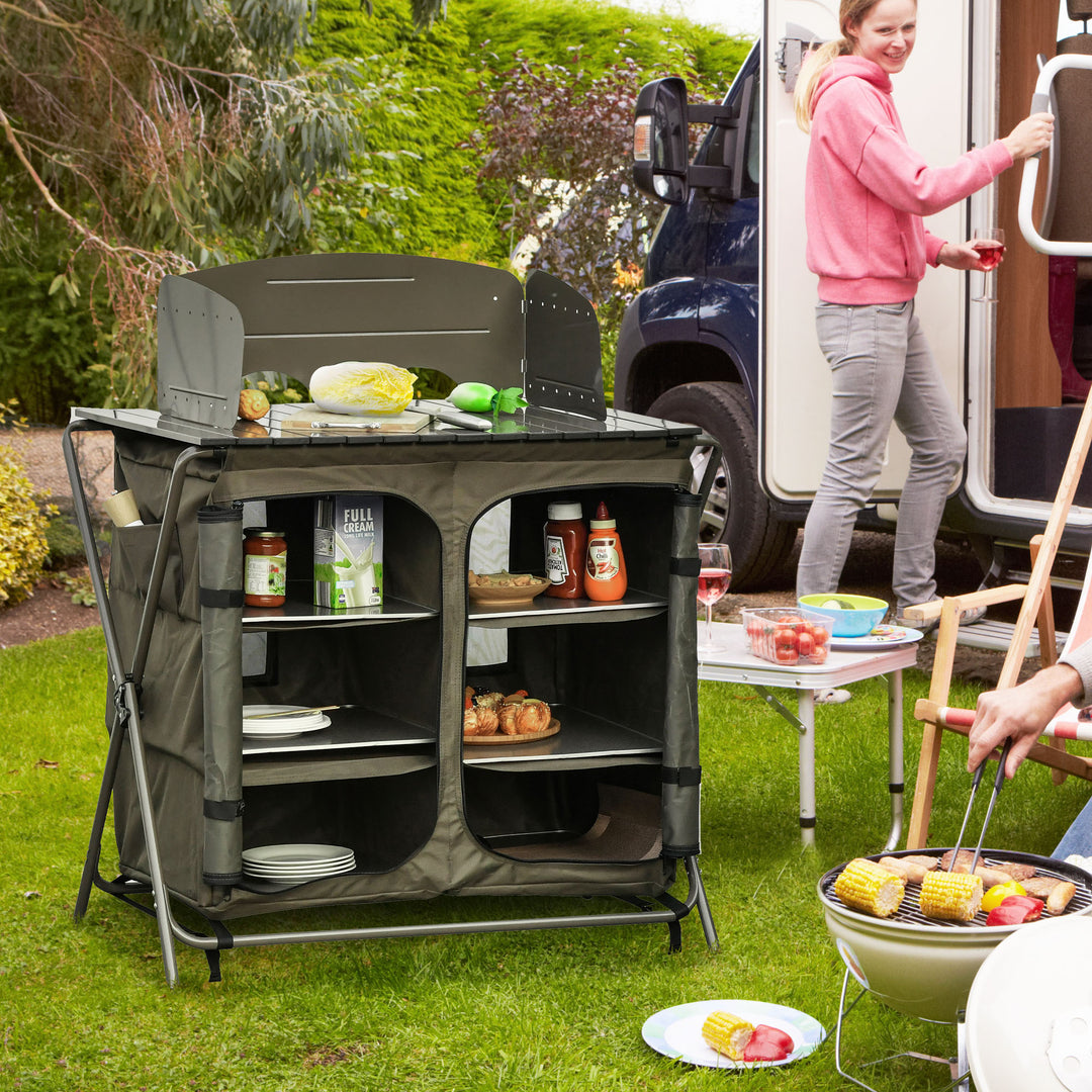 Camping Cupboard Foldable Camping Kitchen Storage Unit