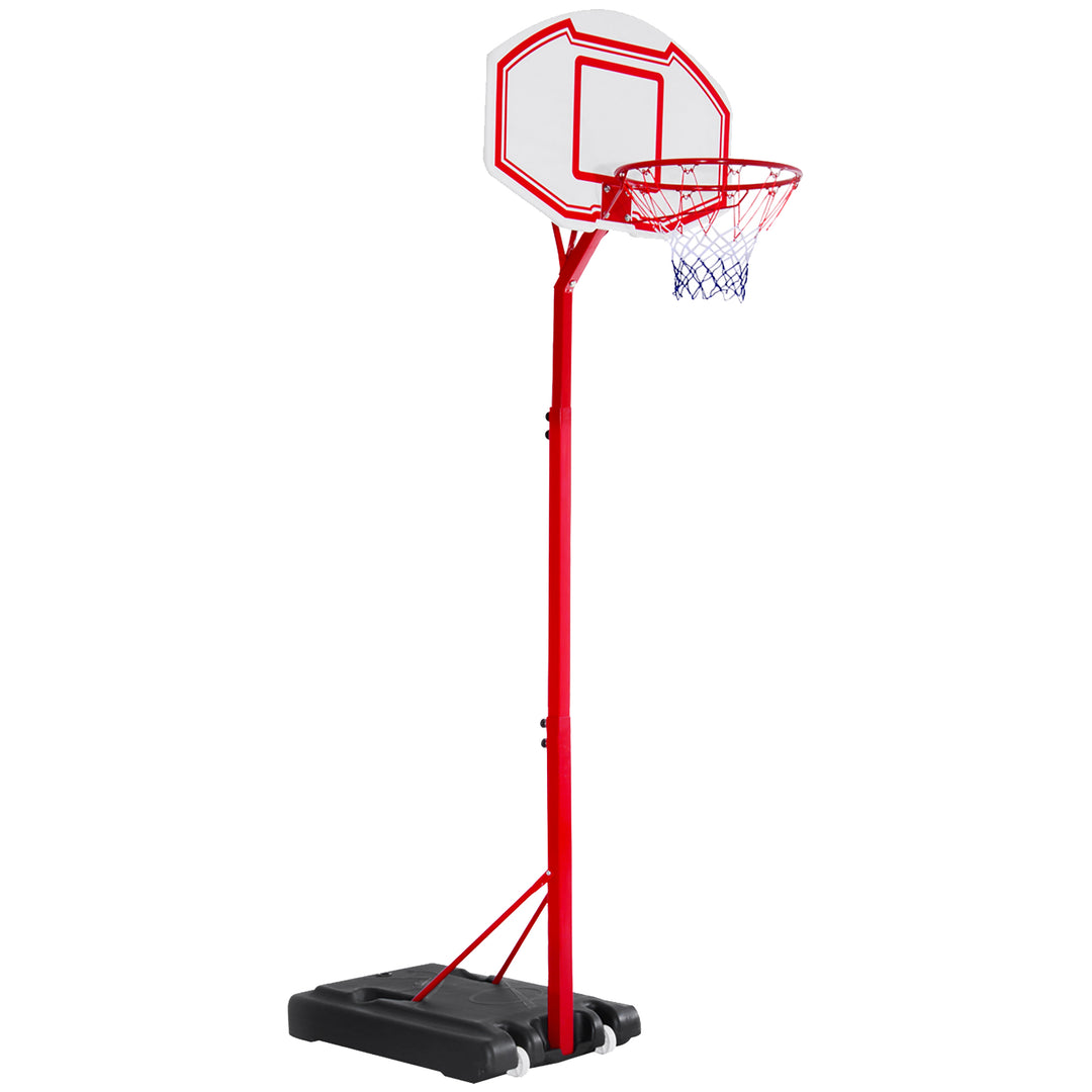 Steel Basketball Stand Height Adjustable Hoop Backboard Red