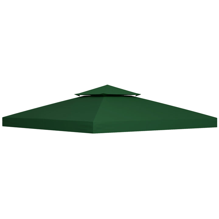 3 x 3 m Gazebo Top Cover Double Tier Canopy Replacement Pavilion Roof Dark Green