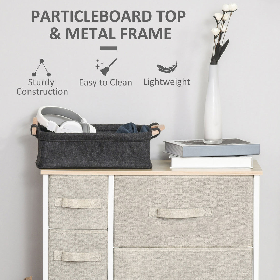 Vertical 7 Linen Drawers Cabinet Organizer Storage Dresser Tower with Metal Frame Adjustable Feet for Living Room, Bathroom, Kitchen