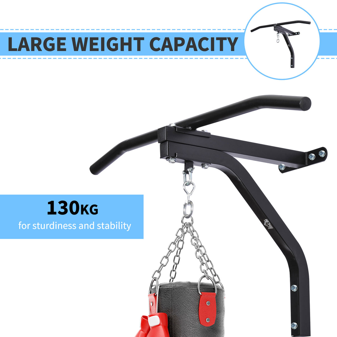 Punching Bag Hanger Wall Mount Bracket Kick Boxing MMA Training Frame Home Fitness Workout Pull Up Bar, Black