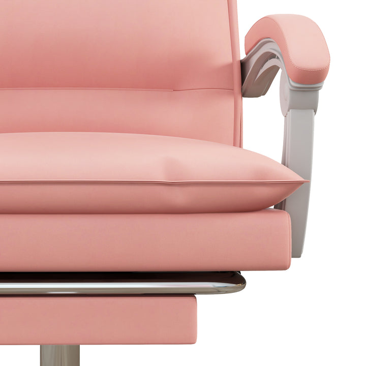 Vinsetto Vibration Massage Office Chair with Heat, Faux Leather Computer Chair, Pink