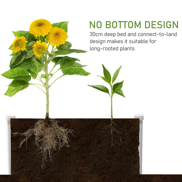Outsunny Garden Raised Bed Planter Grow Containers for Outdoor Patio Plant Flower Vegetable Pot PP 120 x 90 x 30 cm