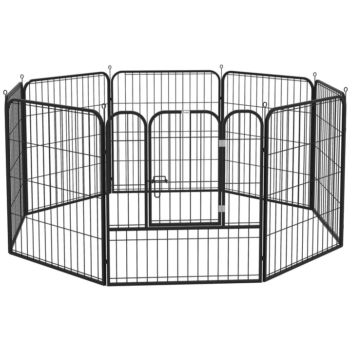 PawHut Heavy Duty 8 Panel Dog Pet Playpen for Puppy Rabbit Enclosure Foldable Indoor Outdoor 80 x 80 cm