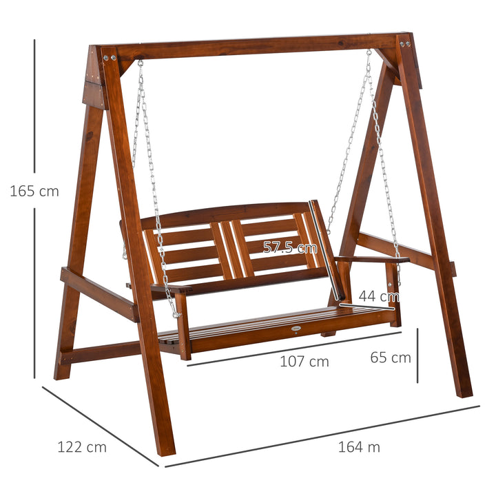 Garden Swing Chair Wooden Hammock Bench for Porch Patio Yard