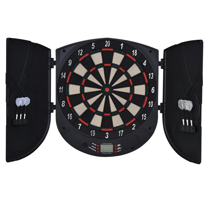 Electronic Dartboard Set 26 Games and 185 Variations with 6 Darts and Cabinet to Storage