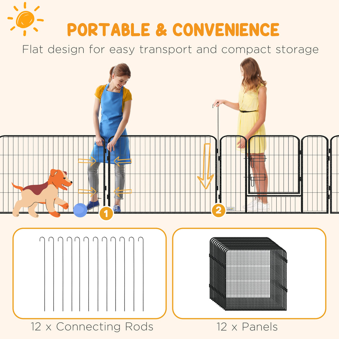 Heavy Duty Puppy Play Pen, 12 Panels Pet Exercise Pet, Pet Playpen for Small and Medium Dogs