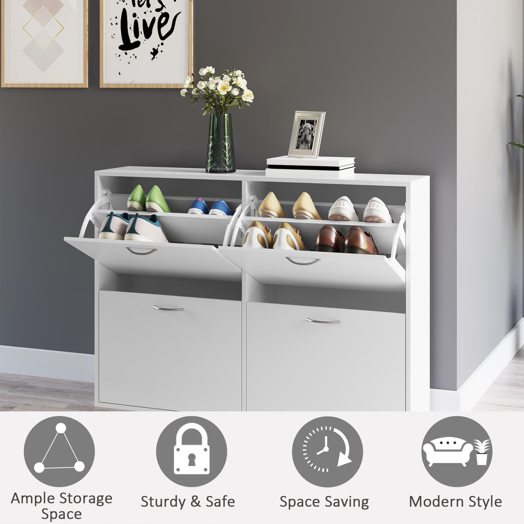 Shoe Cabinet, 120Lx24Wx81H cm, Particle Board-White