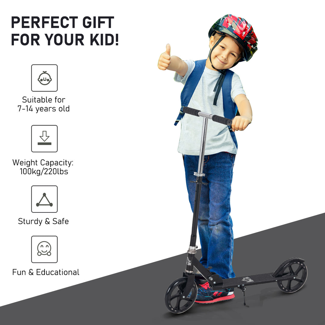 Kids Scooter for Ages of 3-8 Years Adjustable Height Teens Ride On Toy for Kids Boys Girls Foldable Design Rear Breaking Black