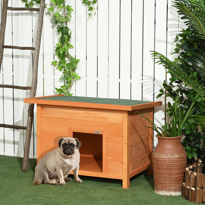 Pawhut 85cm Elevated Dog Kennel Wooden Pet House Outdoor Waterproof