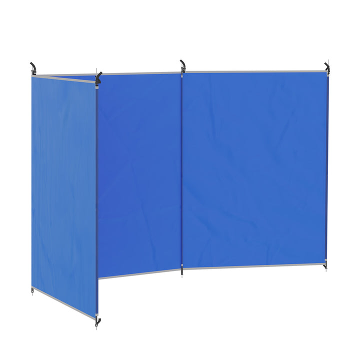 Camping Windbreak with Carry Bag and Steel Poles, Privacy Wall, 450cm x 150cm