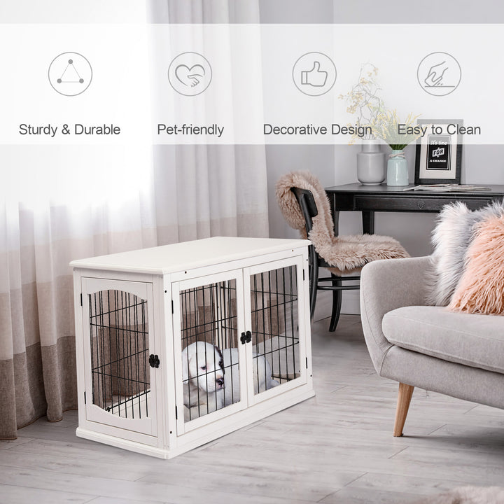 3-Door Small Indoor Pet Cage White