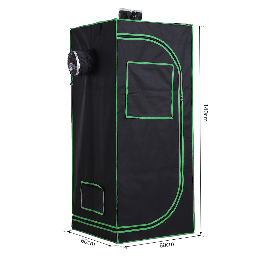 Hydroponic Plant Grow Tent  W/ Window Tool Bag, 60L x 60W x 140Hcm-Black/Green