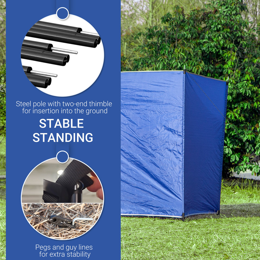 Camping Windbreak with Carry Bag and Steel Poles, Privacy Wall, 450cm x 150cm