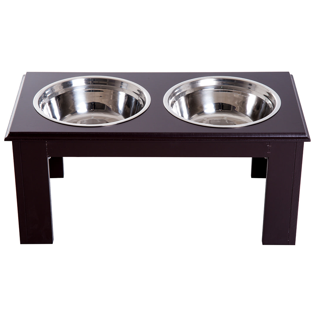 Pawhut Stainless Steel Pet Feeder, 58.4Lx30.5Wx25.4H cm-Brown