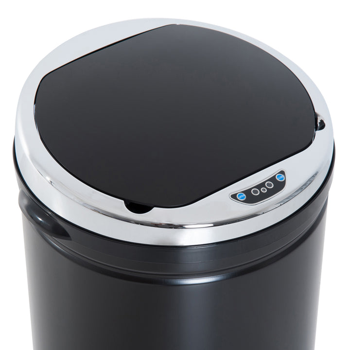 42L Stainless Steel Sensor Trash Can W/ Bucket-Black