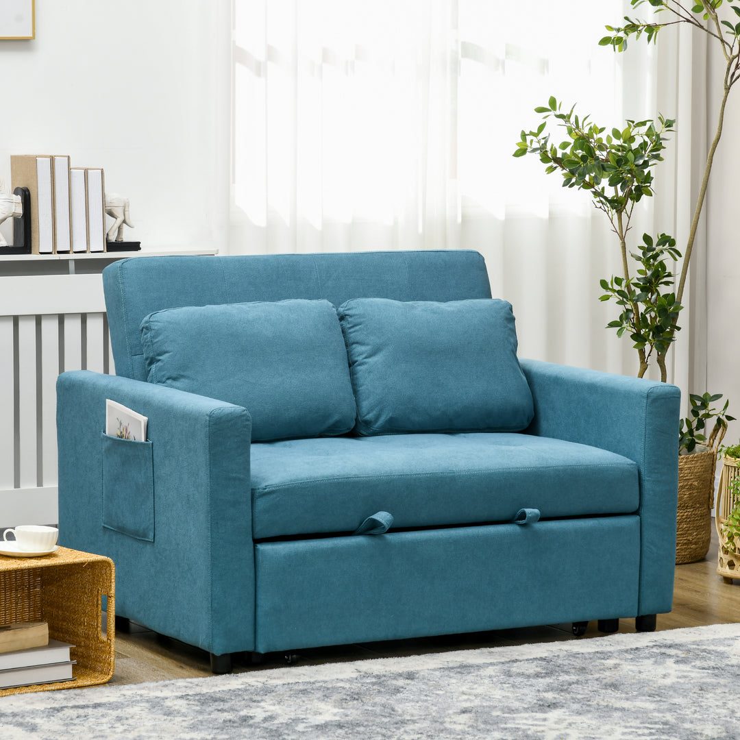 Velvet-Feel Two-Seater Sofa Bed