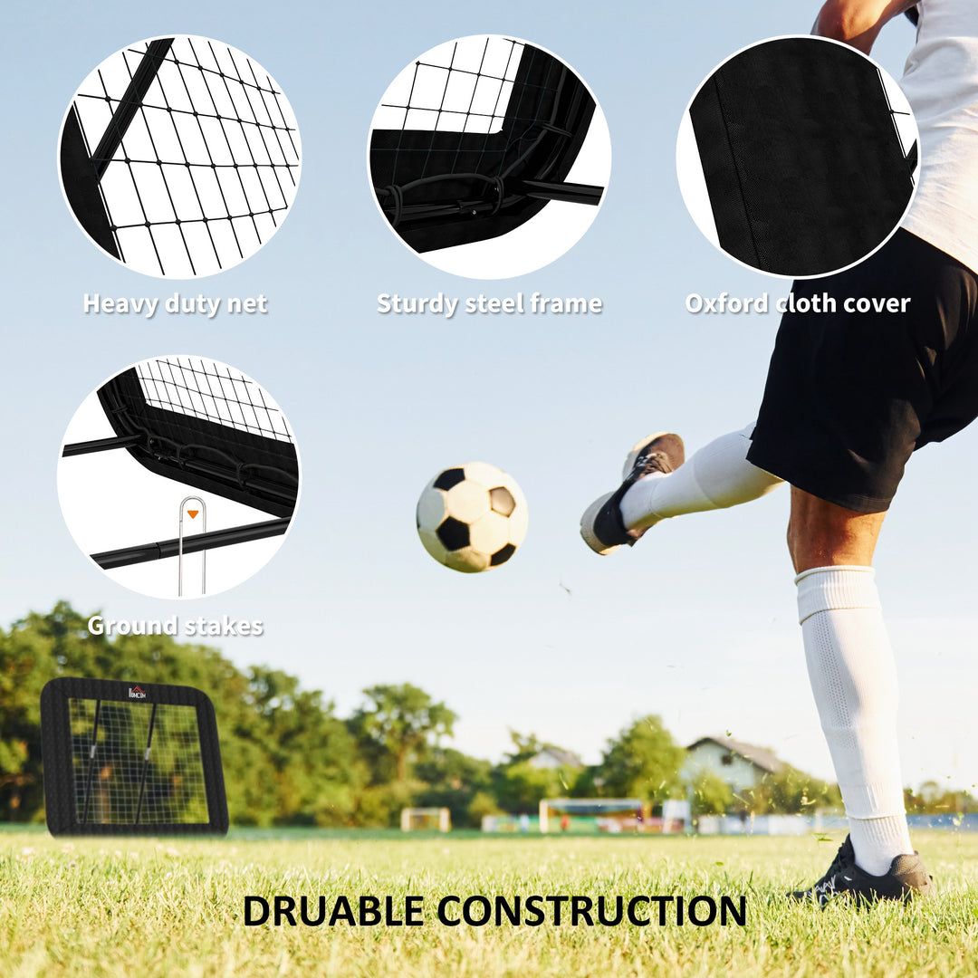 HOMCOM Football Training Net, Adjustable Angle Pitch Back Training Rebounder Net, Target Goal w/ Quick Folding Design