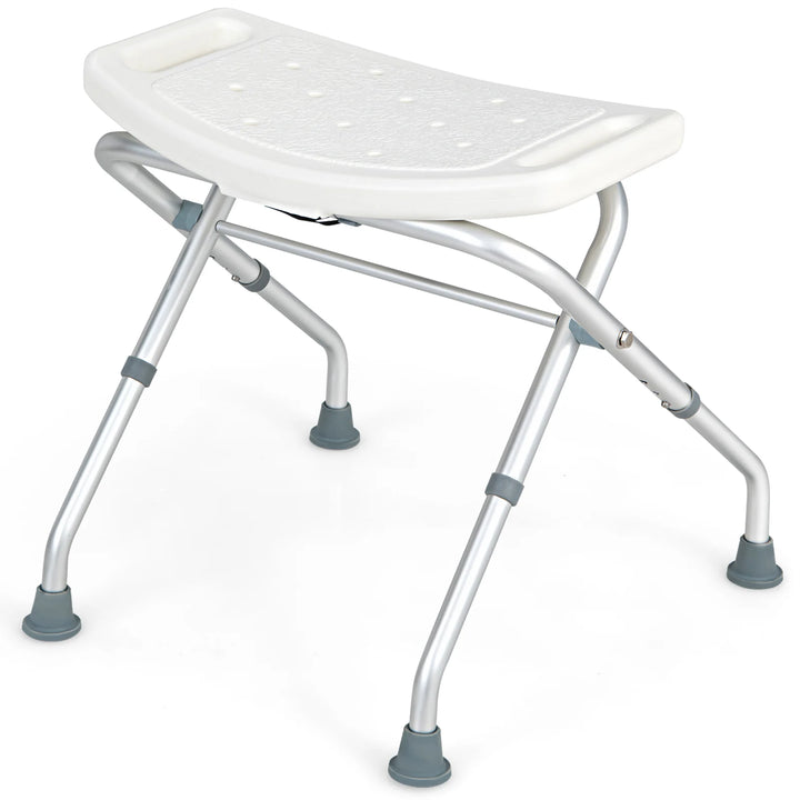Folding Portable Shower Seat with Adjustable Height for Bathroom
