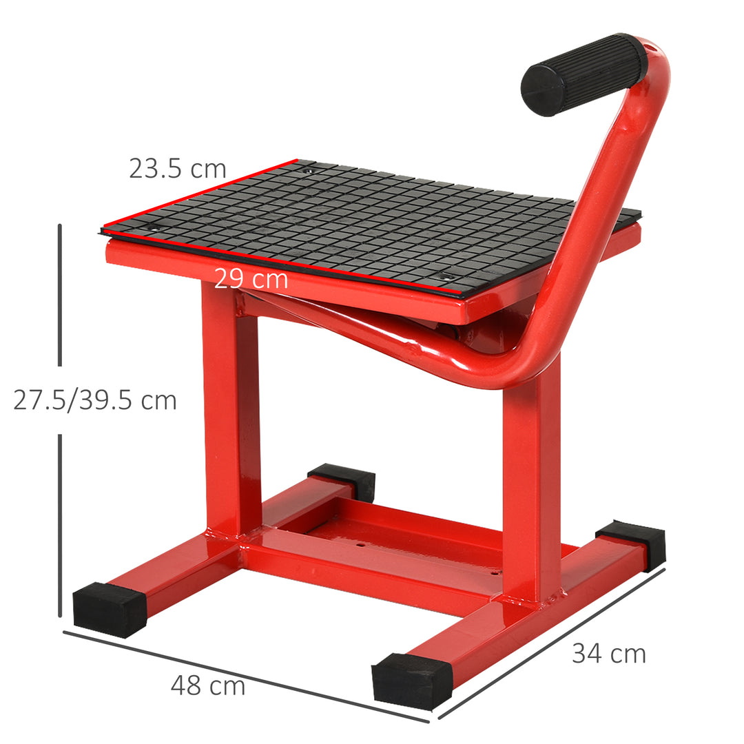 Steel Manual Repair Motorcycle Lift Red