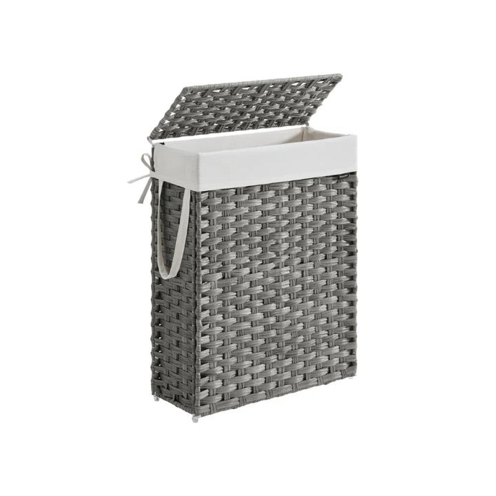Slim Laundry Hamper with Lid - Dove Gray
