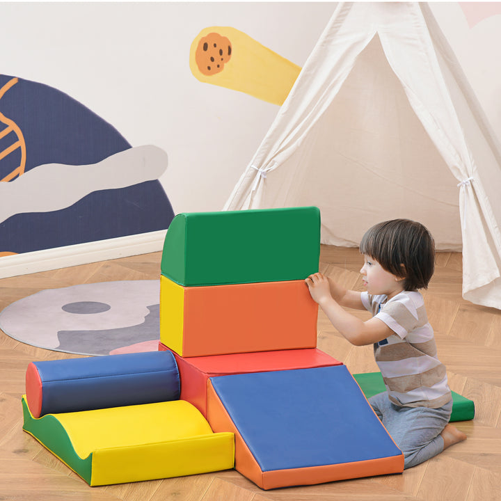 7 Piece Soft Play Blocks Kids Climb and Crawl Gym Toy Foam Building and Stacking Blocks Non-Toxic Learning Play Set Educational Software Toy